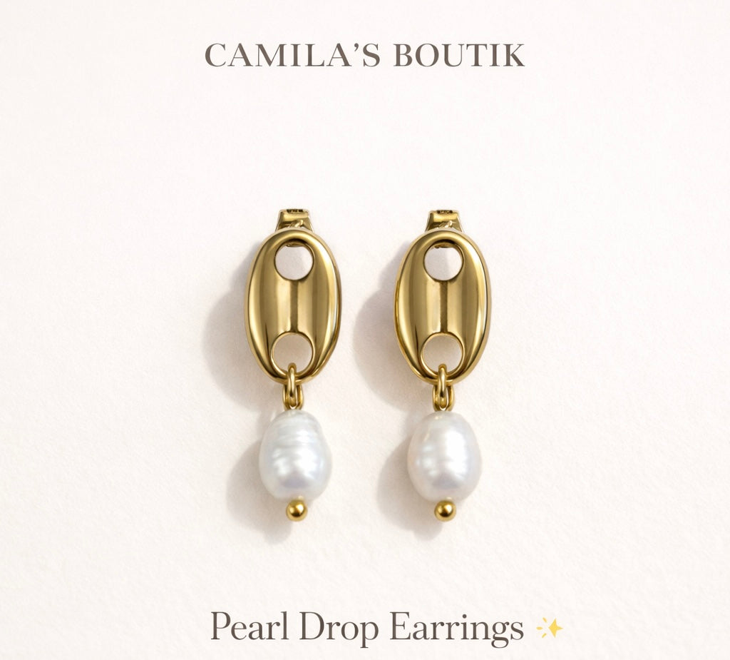 Valencia freshwater chain earrings