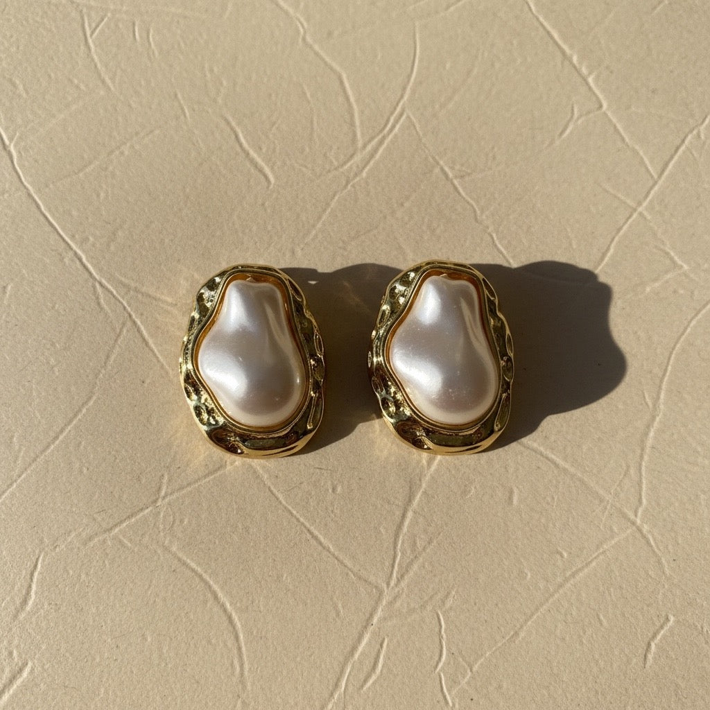 Malaga lux  pearl statement earrings