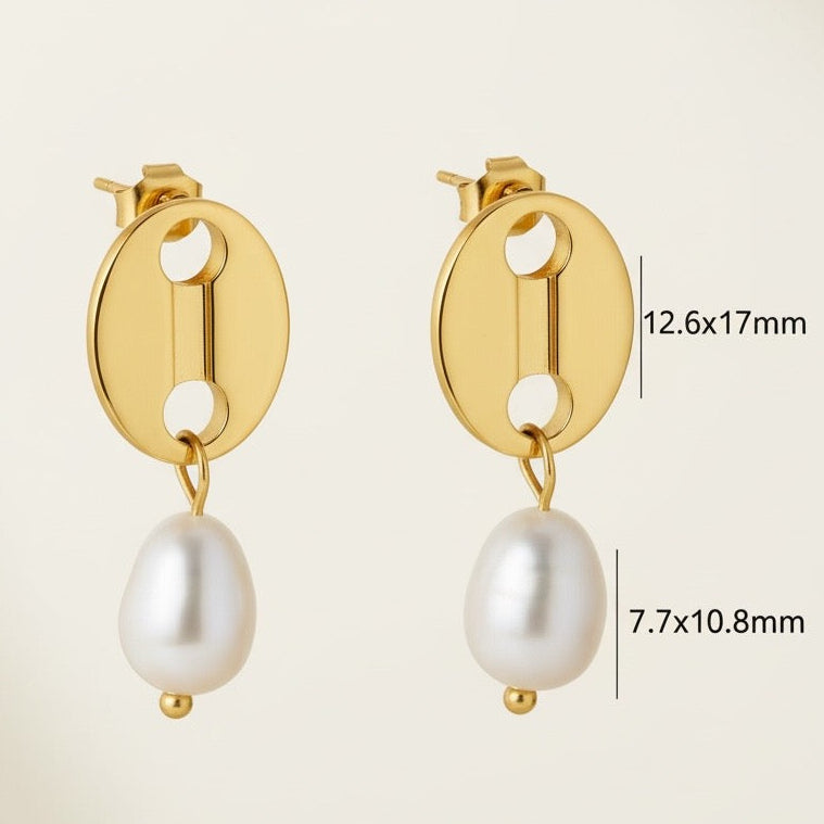 Valencia freshwater chain earrings