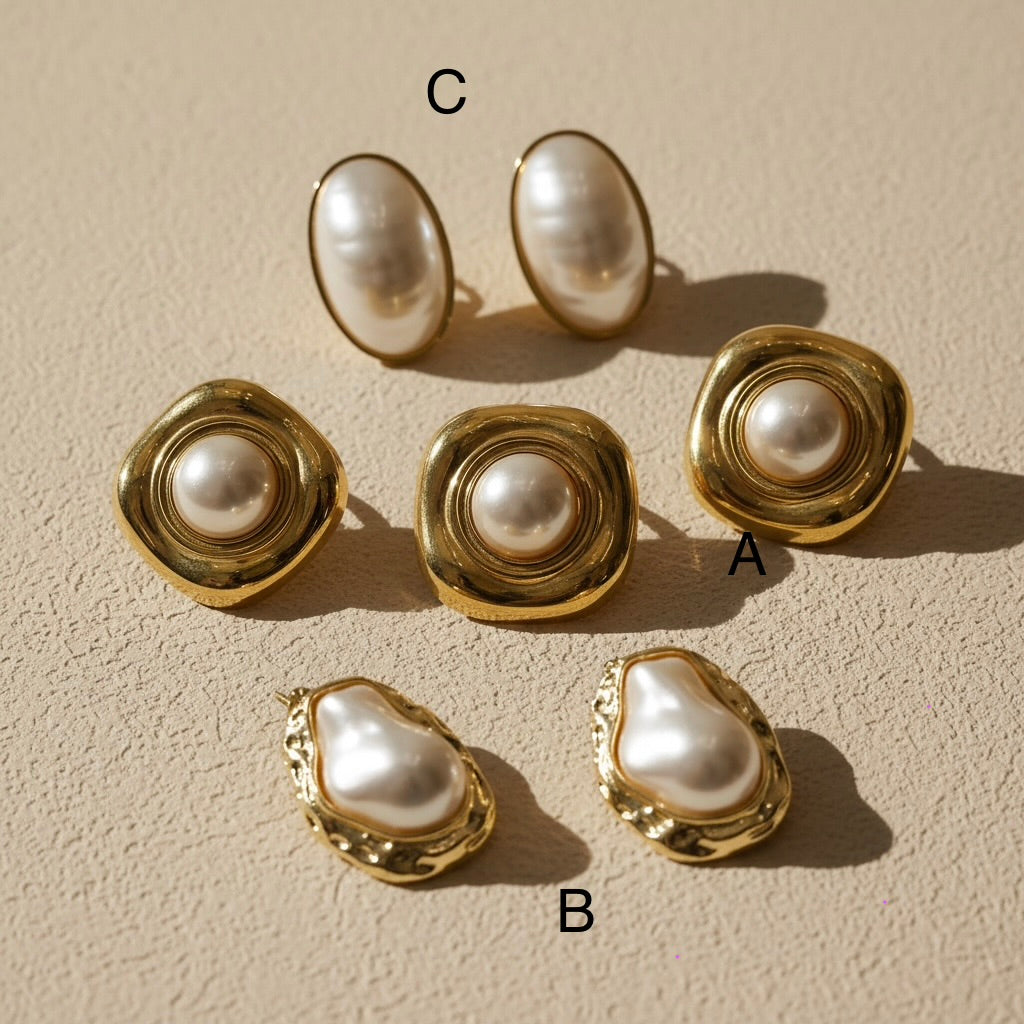 Malaga lux  pearl statement earrings