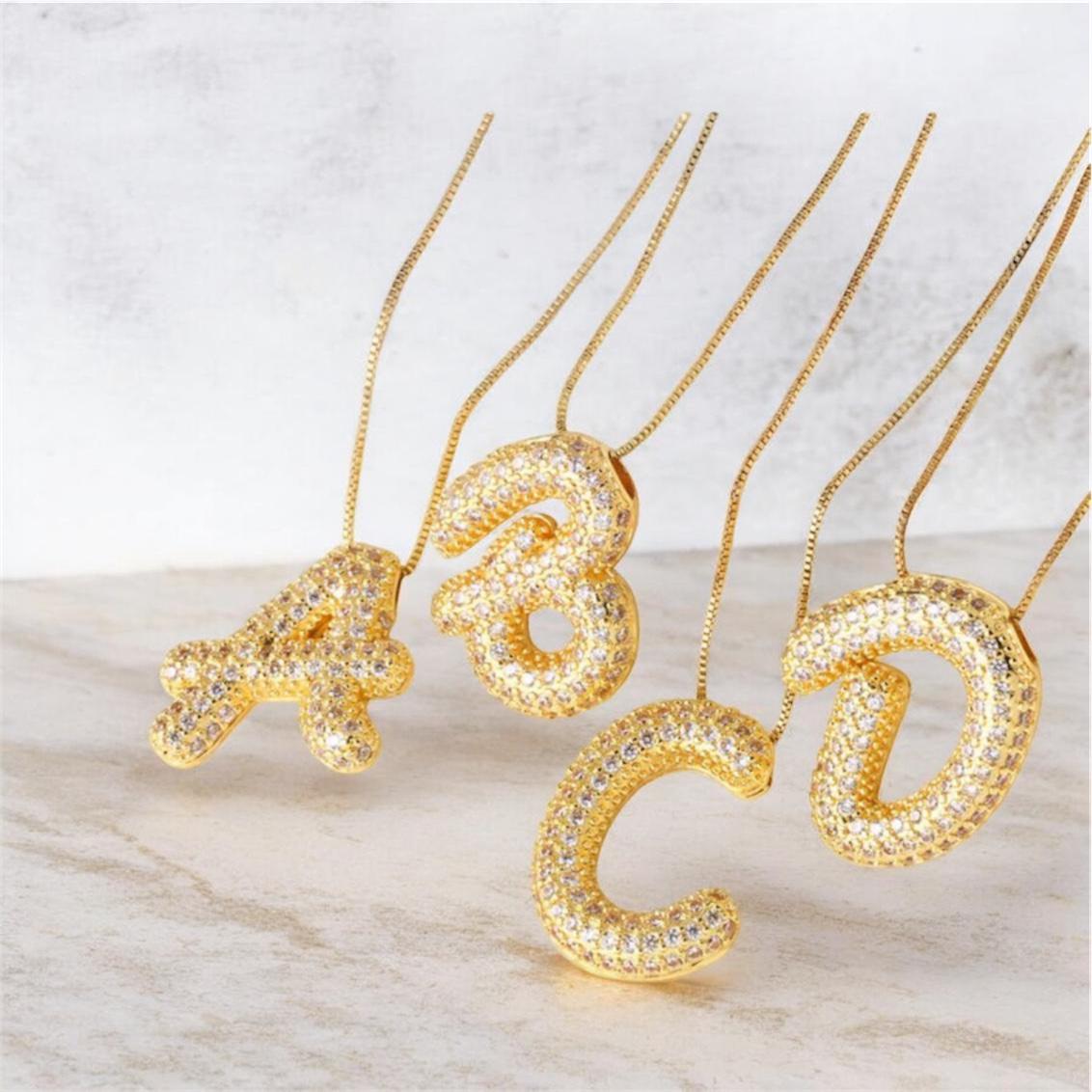 Verona pave initial necklace