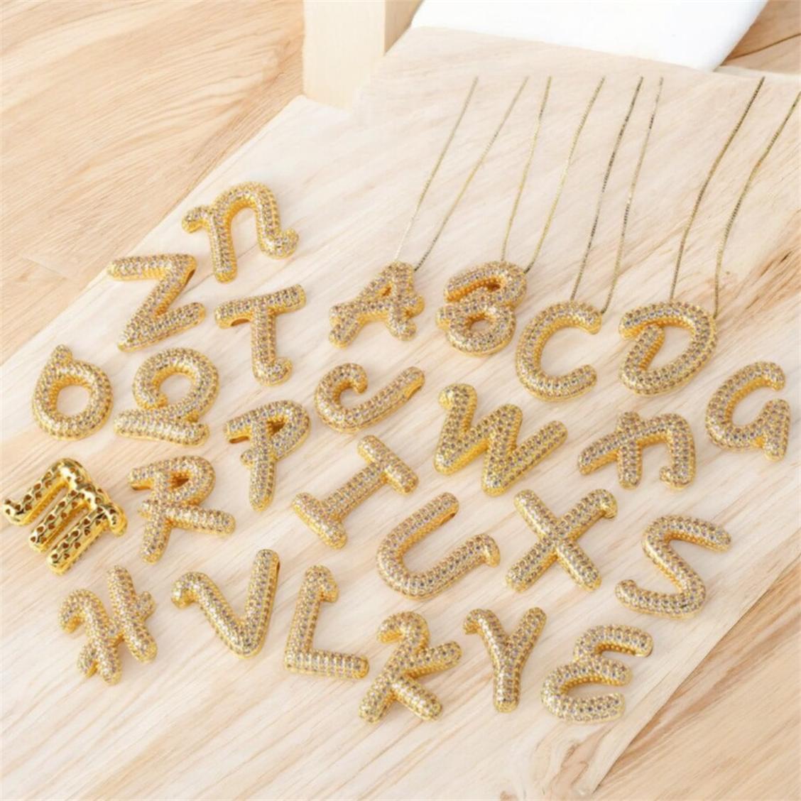 Verona pave initial necklace