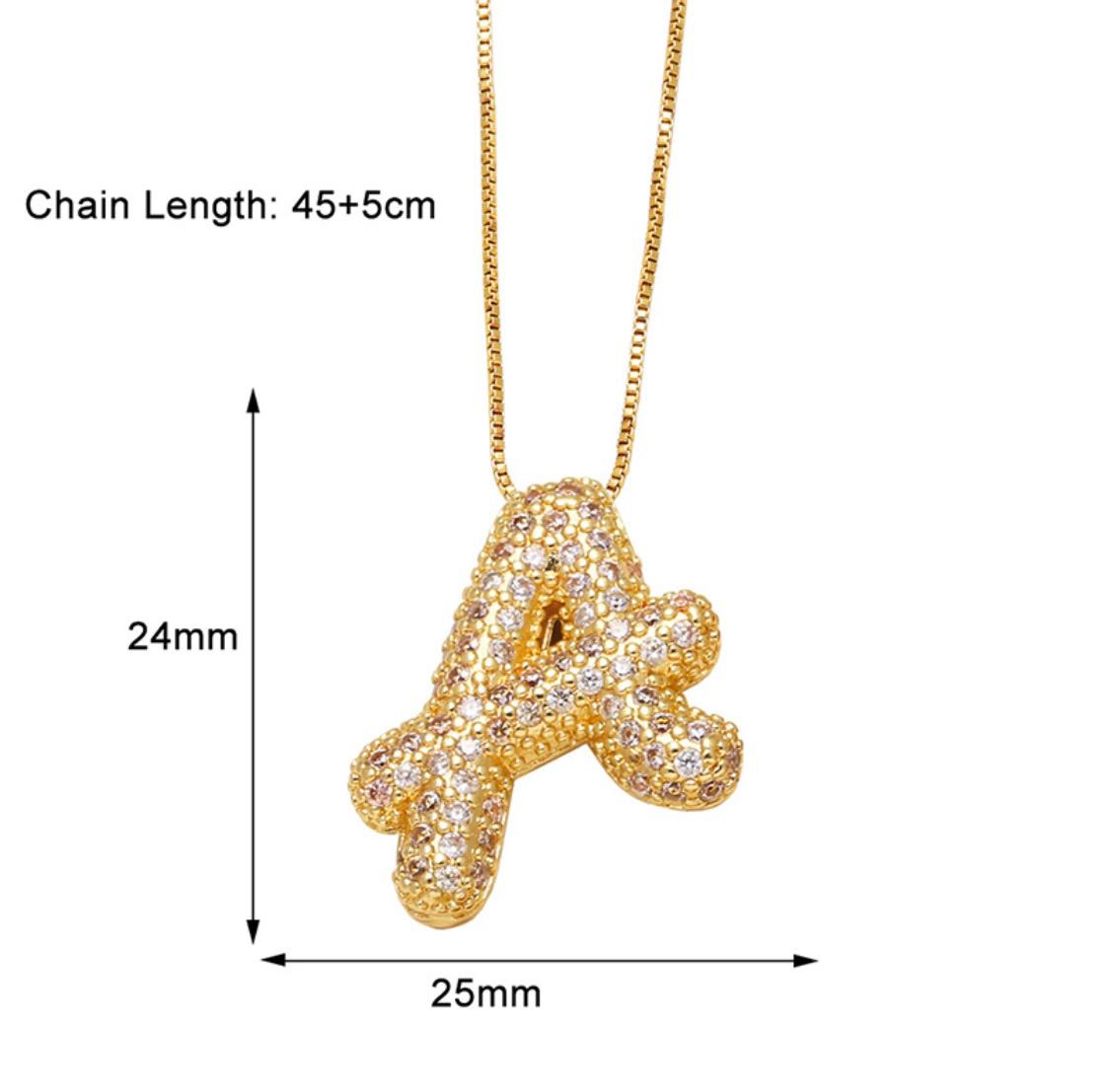 Verona pave initial necklace