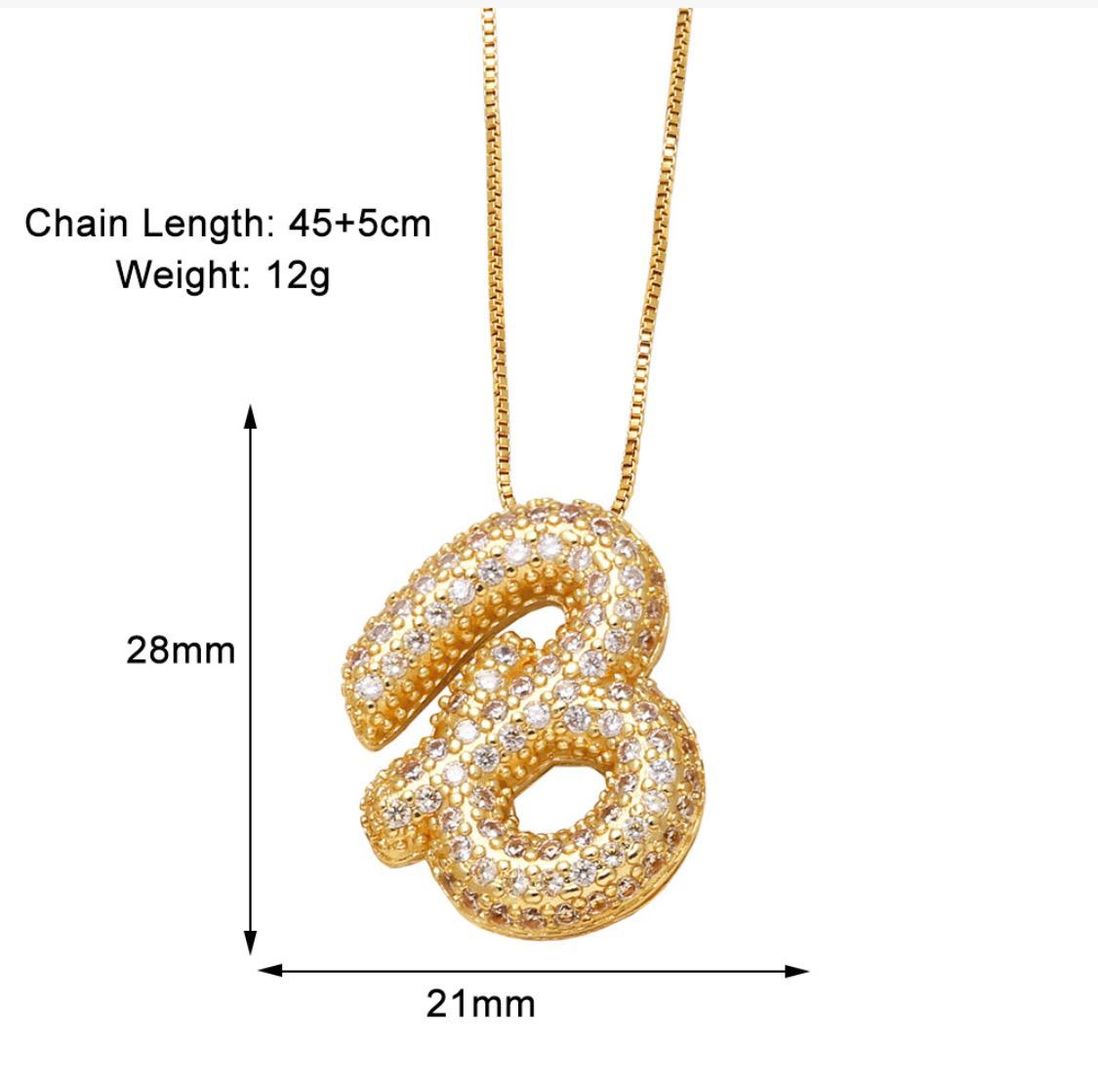 Verona pave initial necklace