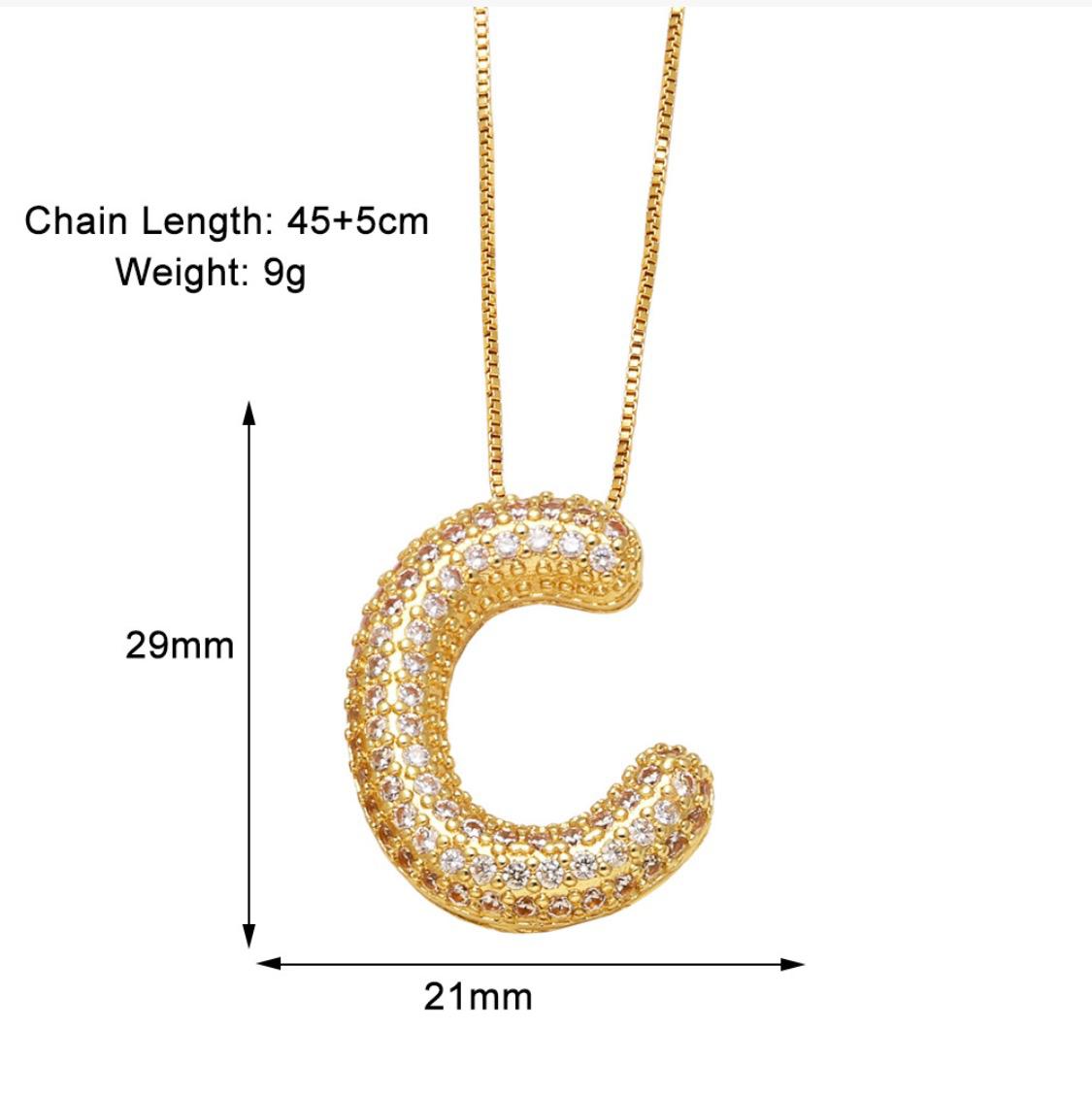 Verona pave initial necklace