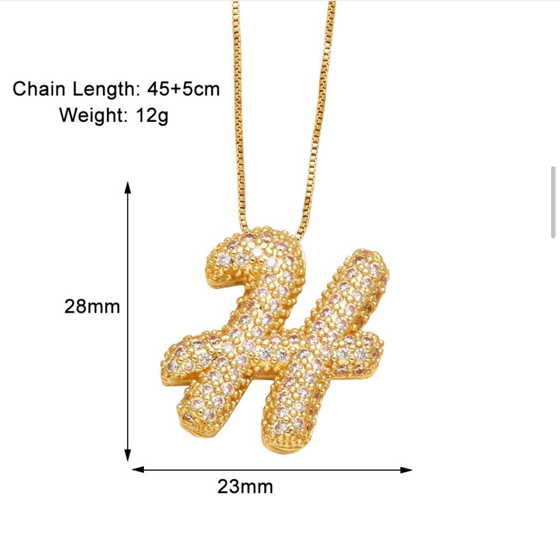 Verona pave initial necklace