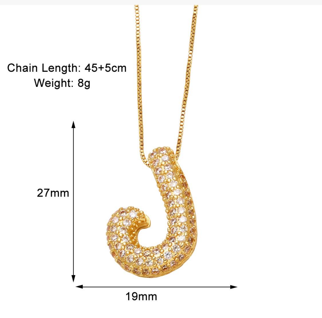 Verona pave initial necklace