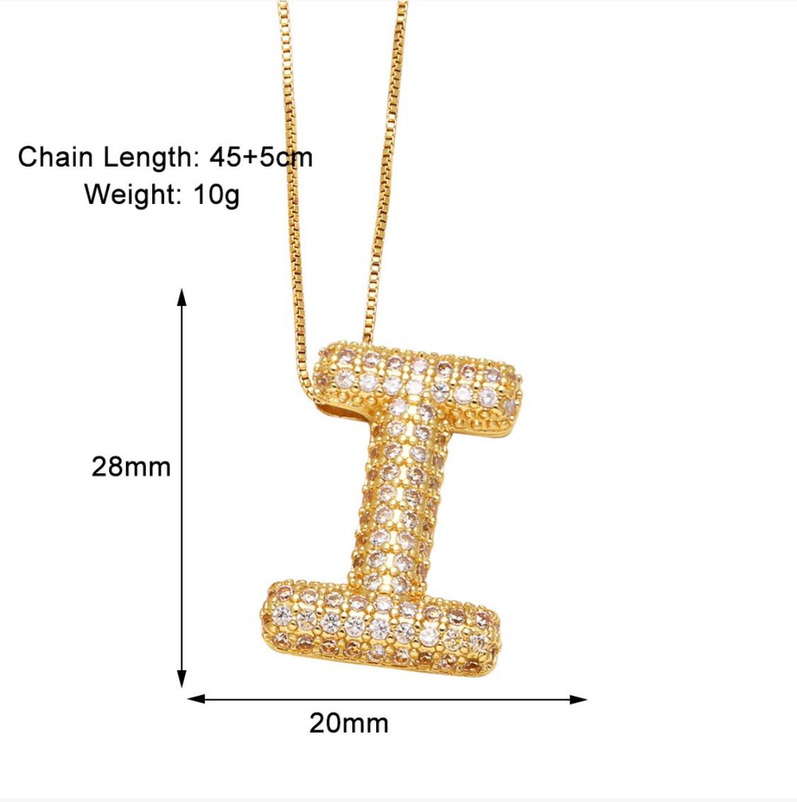 Verona pave initial necklace