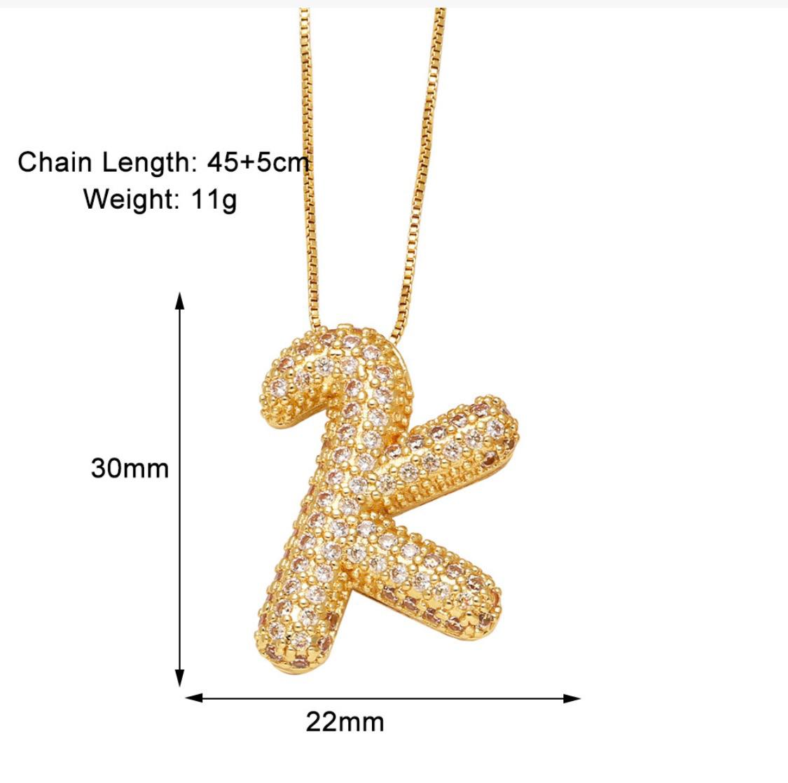Verona pave initial necklace
