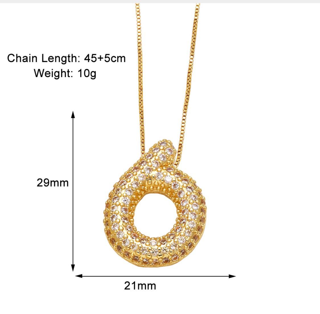 Verona pave initial necklace