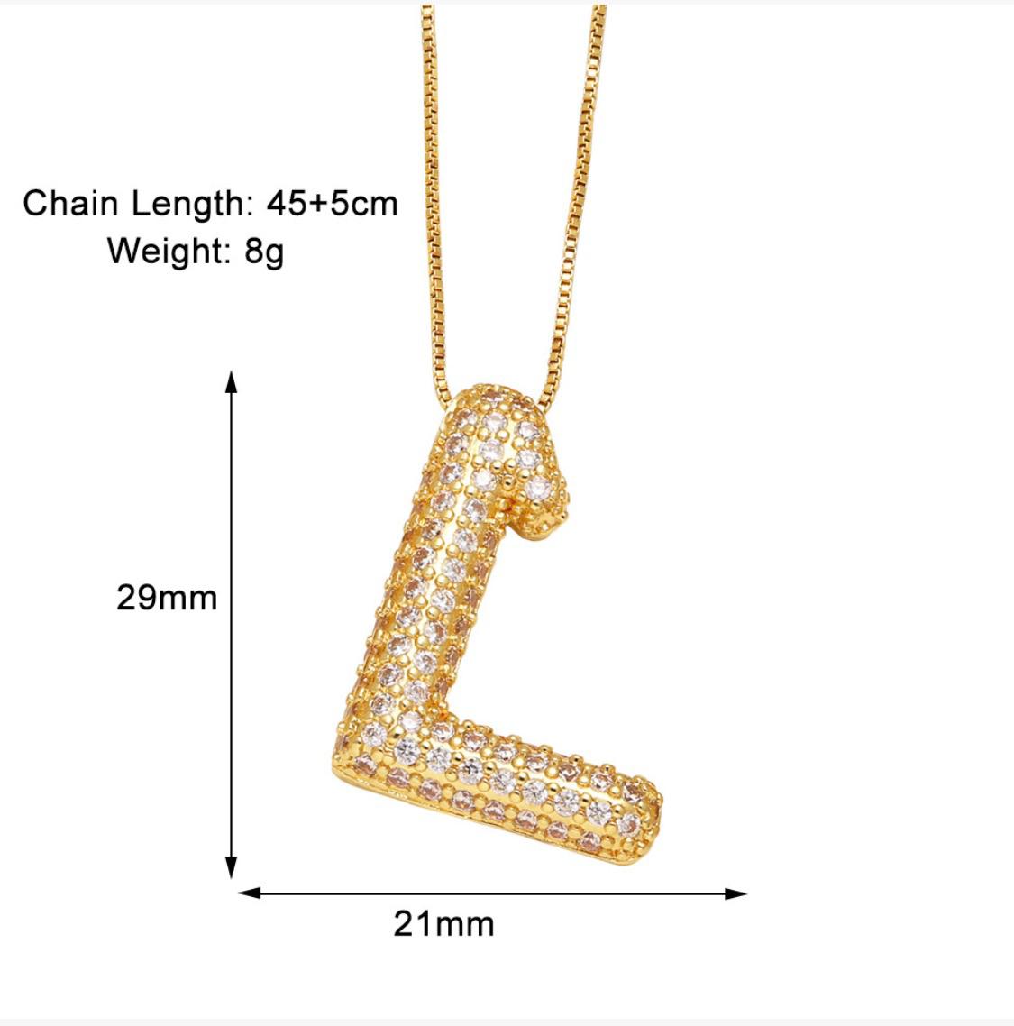 Verona pave initial necklace