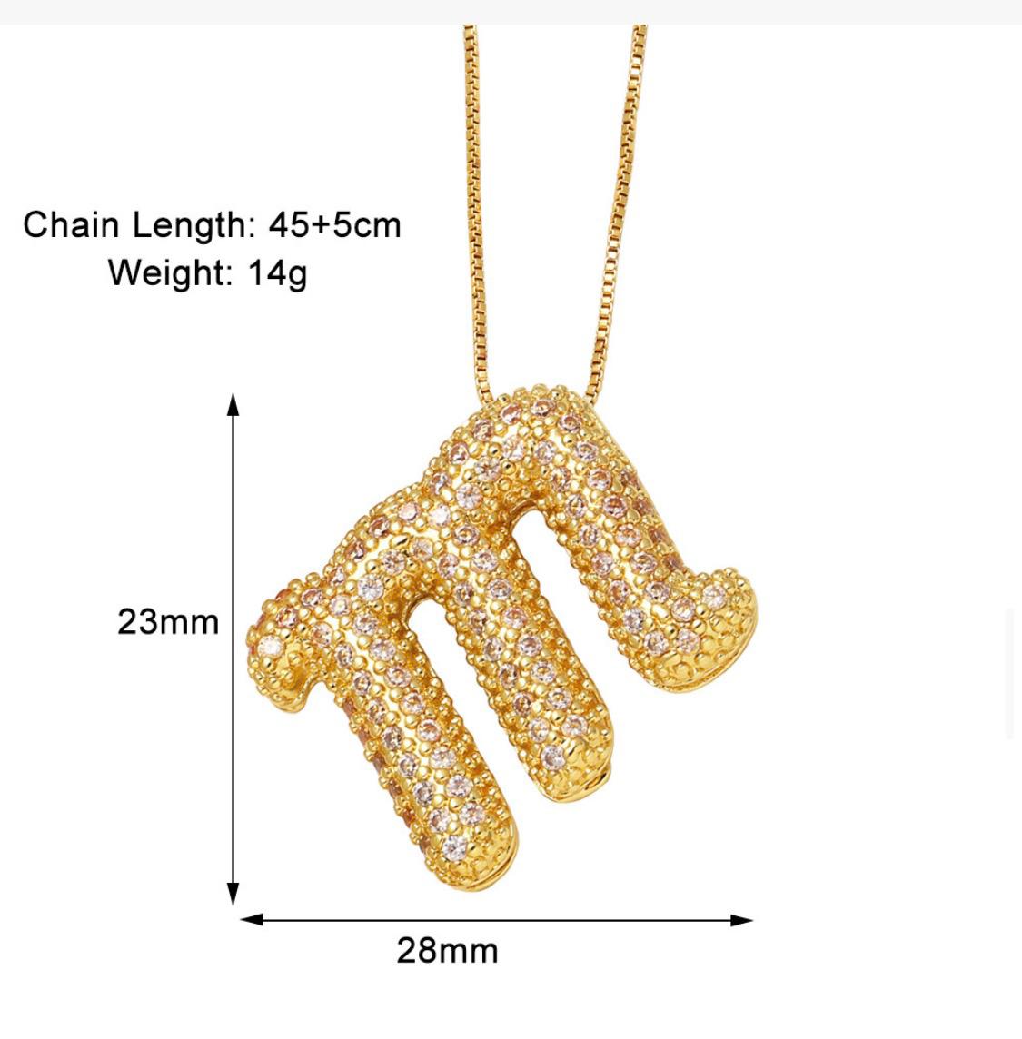 Verona pave initial necklace