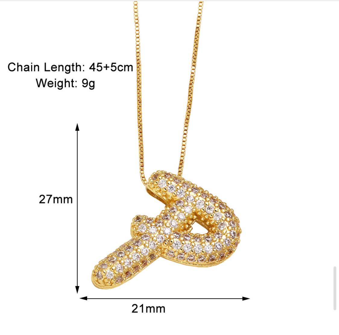 Verona pave initial necklace