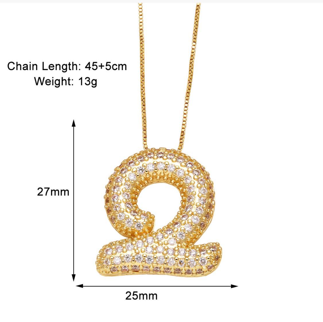 Verona pave initial necklace