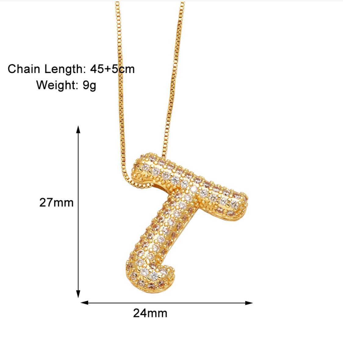 Verona pave initial necklace