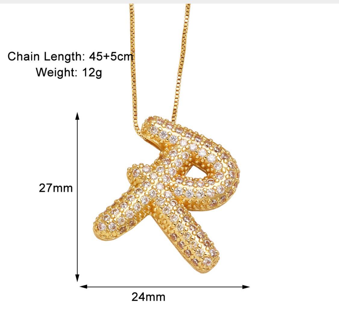 Verona pave initial necklace