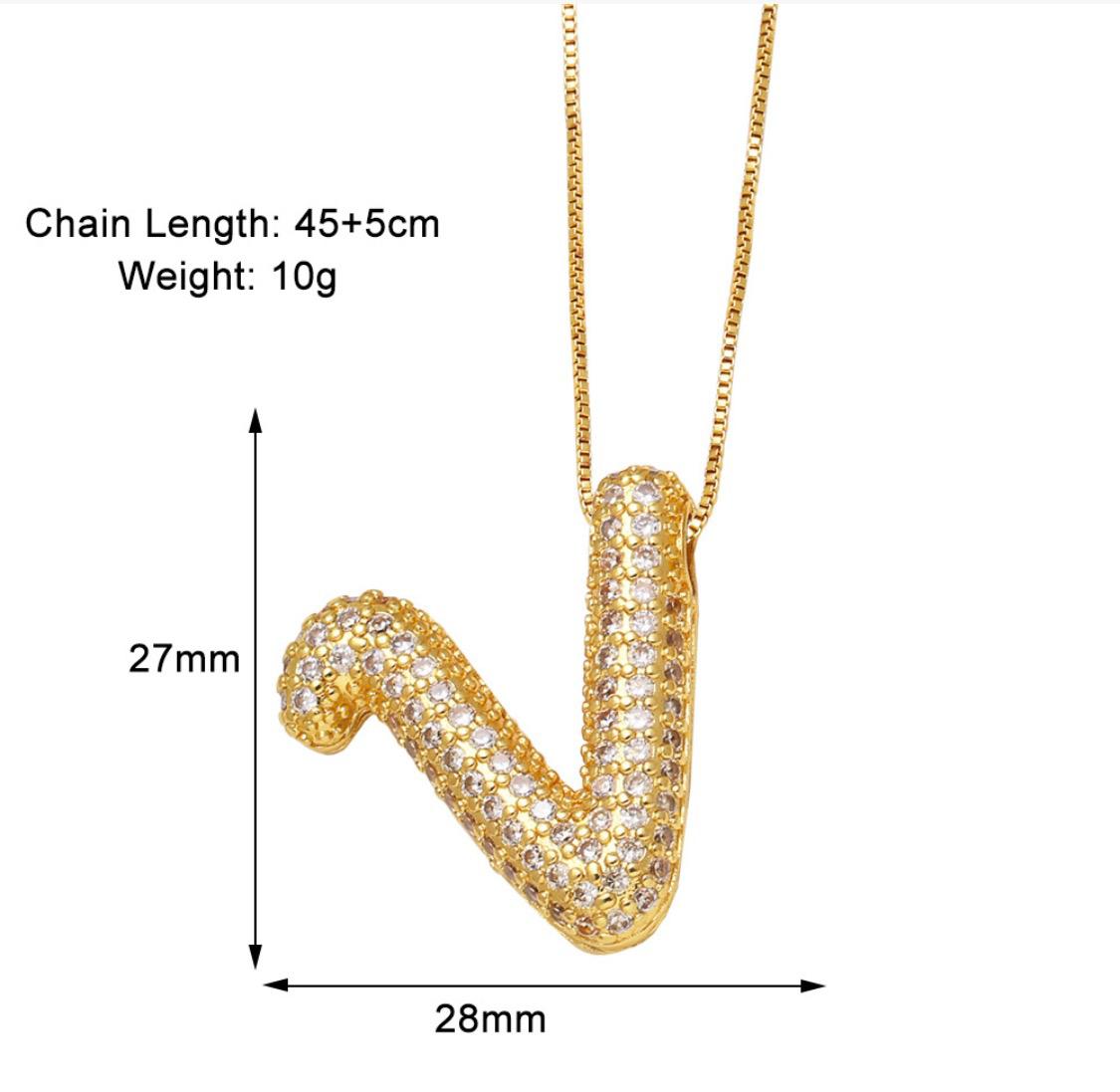 Verona pave initial necklace