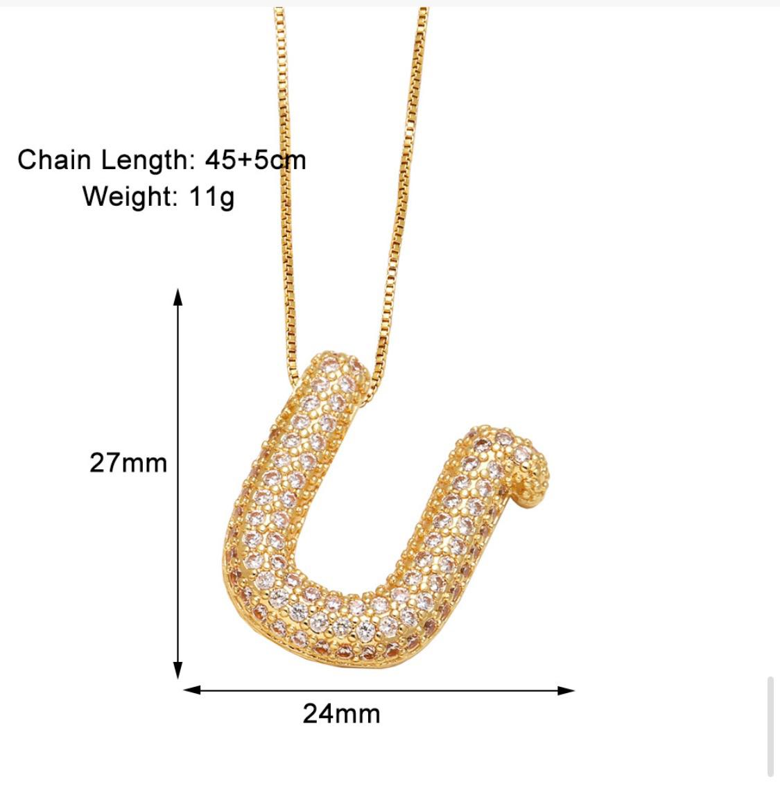 Verona pave initial necklace