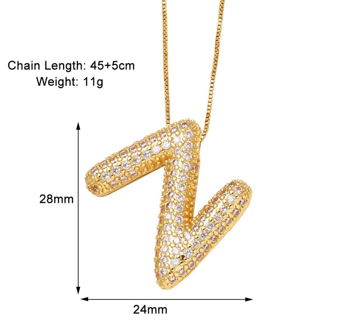 Verona pave initial necklace