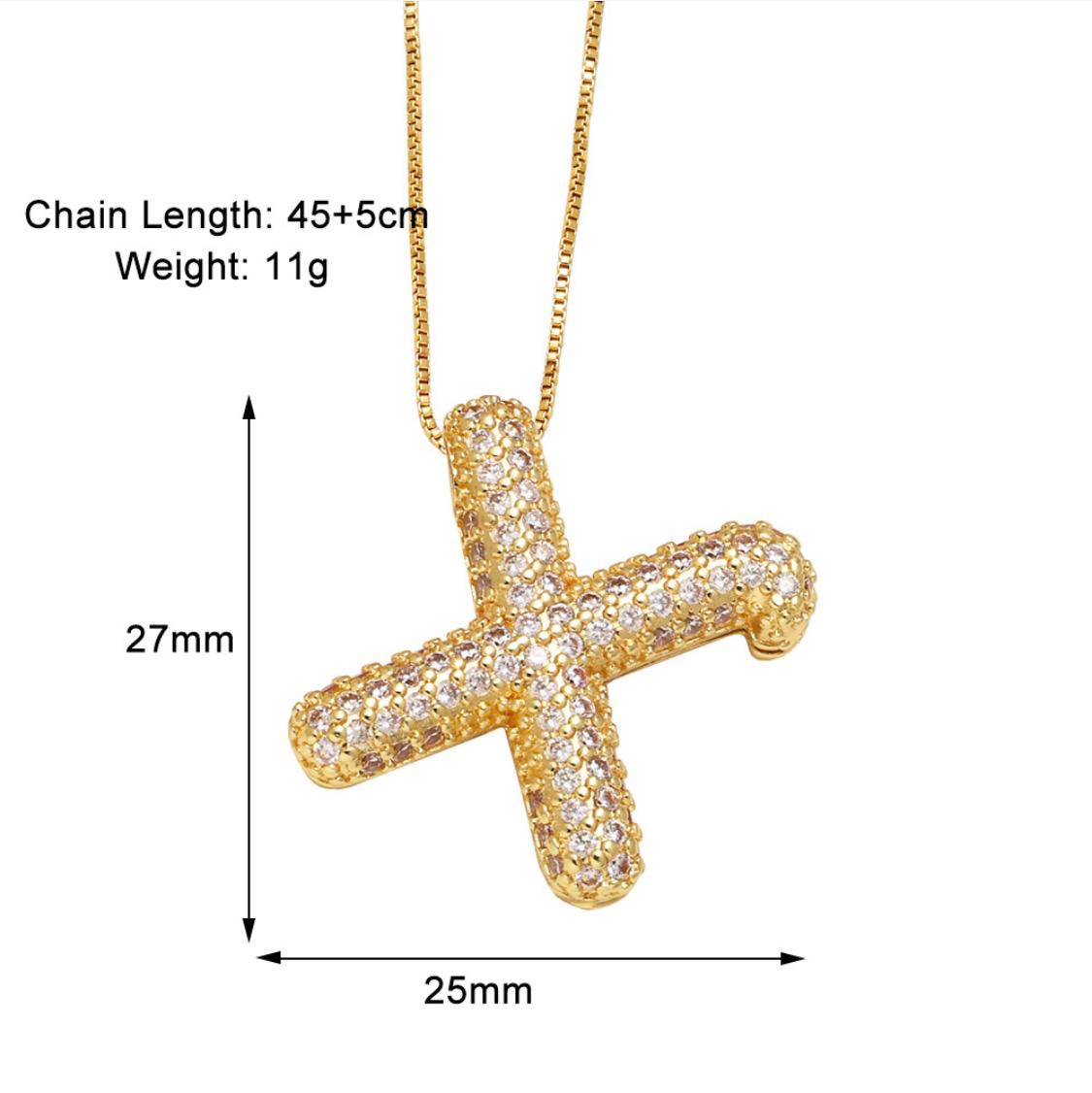Verona pave initial necklace
