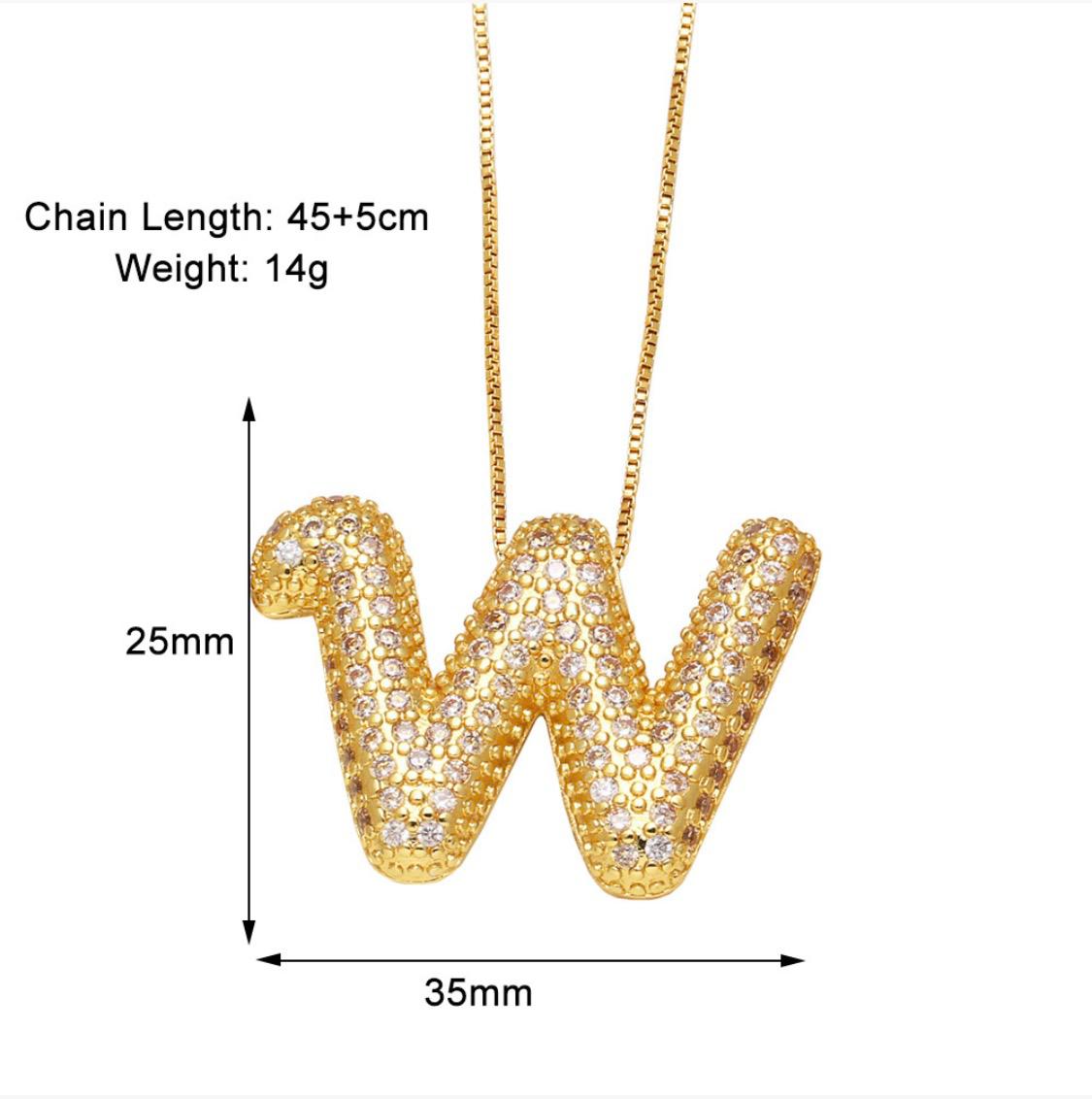 Verona pave initial necklace