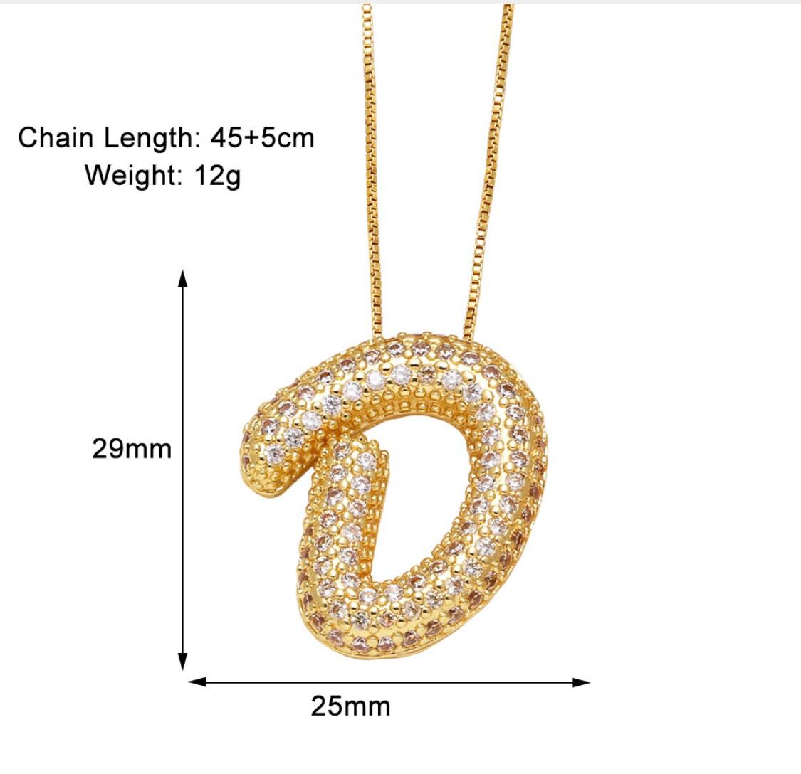 Verona pave initial necklace